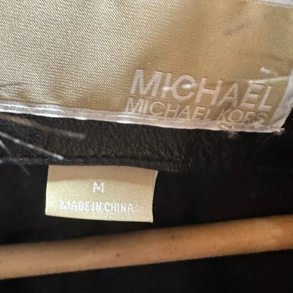 Michael Kors Moto Coat with Asymmetrical Front Zipper & Faux Fur Collar Size M - Picture 6 of 12